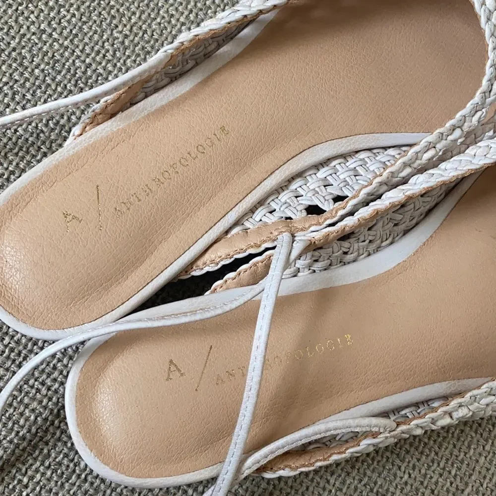 NWOB Anthropologie Marino Ankle-Tie Flats Size 7.5